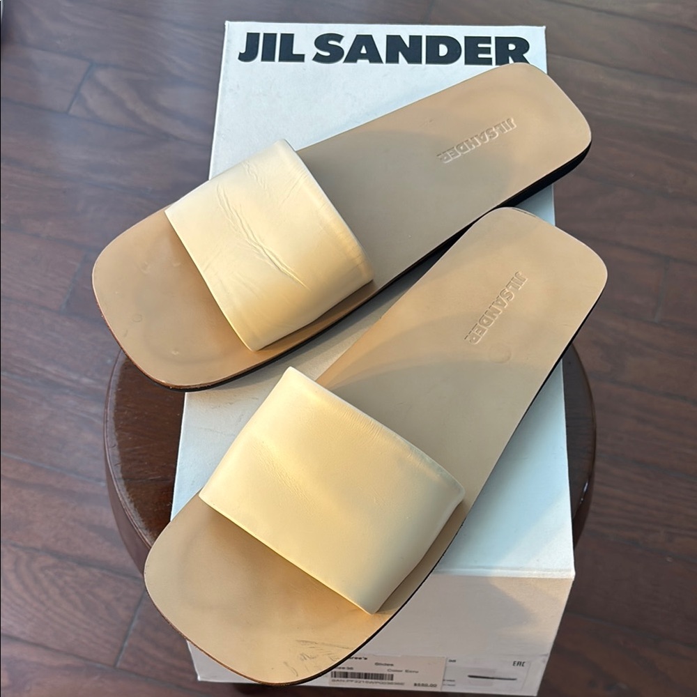 Jil Sander Cream Minimalist Sandals